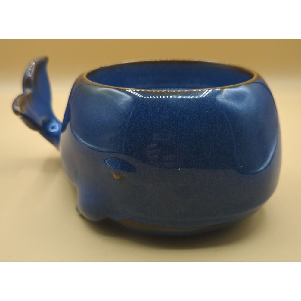 Bath and Body Works Blue Whale Ceramics 3 Wick Candle Holder, NEW W/Tag